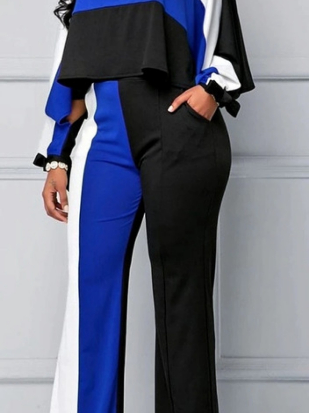 Color Block Wide Leg Jumpsuit